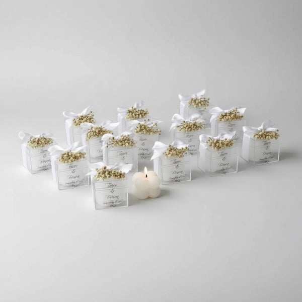 Bougie bubble and candle personnalisée — duo cadeau invité mariage | CréaBySana