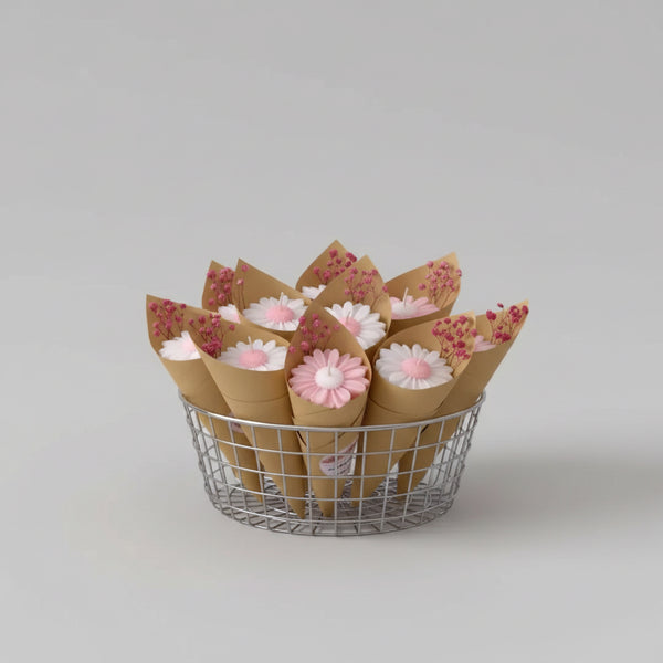 Bougies fleurs décoratives mariage baptême — cadeau invité | CréaBySana