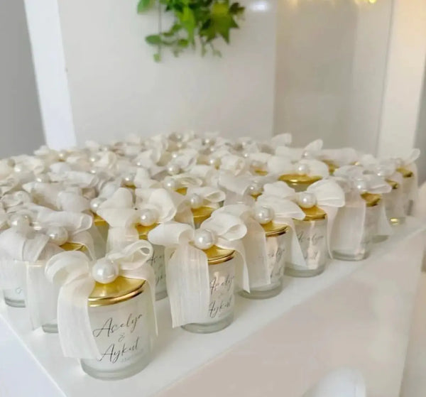 Bougie verre personnalisée mariage et baptême — cadeau invité | CréaBySana