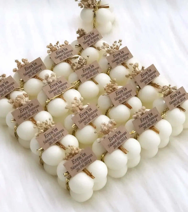 Bougies mariage personnalisées lot 100 pièces — cire de soja | CréaBySana
