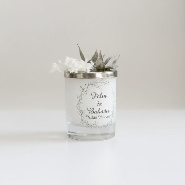 Bougie publicitaire personnalisée chic parfumée — cadeau invité | CréaBySana