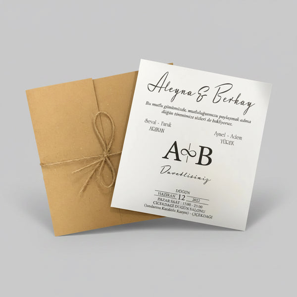Carte invitation mariage événement personnalisée — lot 100 pièces | CréaBySana
