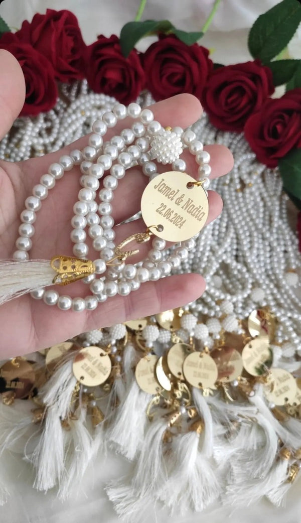 Chapelet islamique personnalisé — cadeau invité mariage cérémonie | CréaBySana