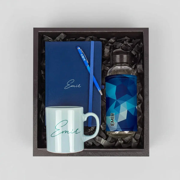 Coffret cadeau homme personnalisé mug gourde carnet stylo | CréaBySana