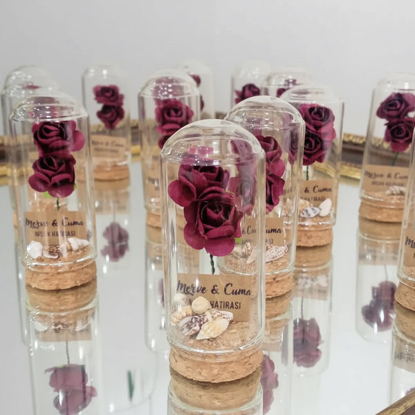 Fiole verre mariage personnalisable — cadeau invité élégant | CréaBySana