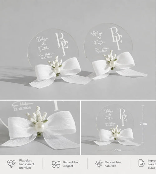 Magnet mariage personnalisé en plexiglass avec prénoms – CréaBySana