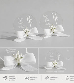 Magnet mariage personnalisé en plexiglass avec prénoms – CréaBySana