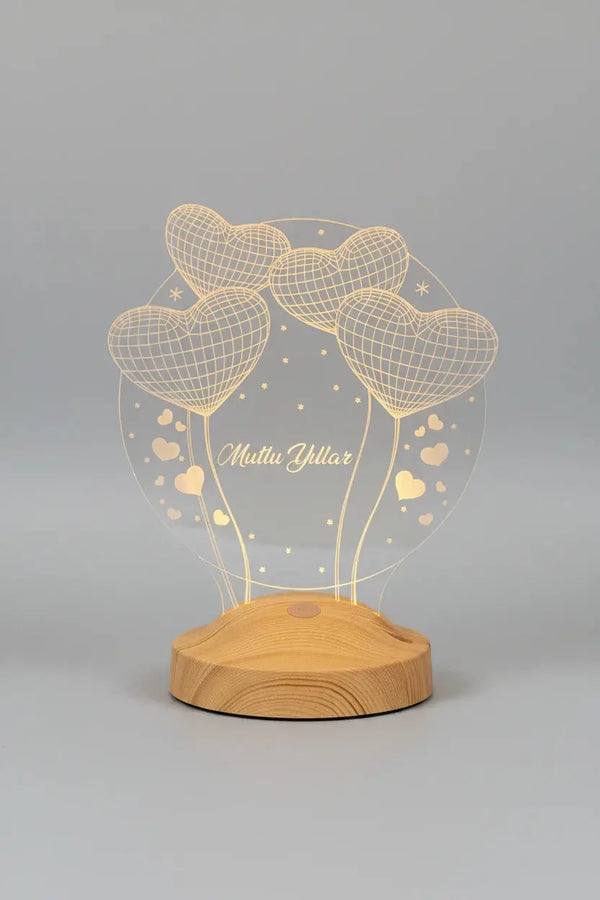 Idée cadeau Noël femme personnalisé veilleuse LED ballons cœur | CréaBySana
