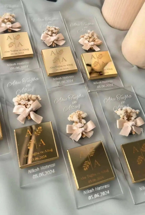 Cadeau invité mariage acrylique personnalisé — souvenir élégant | Créa By Sana