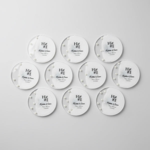 Magnet mariage personnalisé motif floral — souvenir invité | CréaBySana