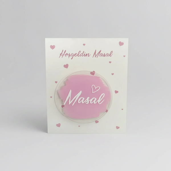 Magnet mariage artisanal personnalisé logo texte 6cm | Créa By Sana
