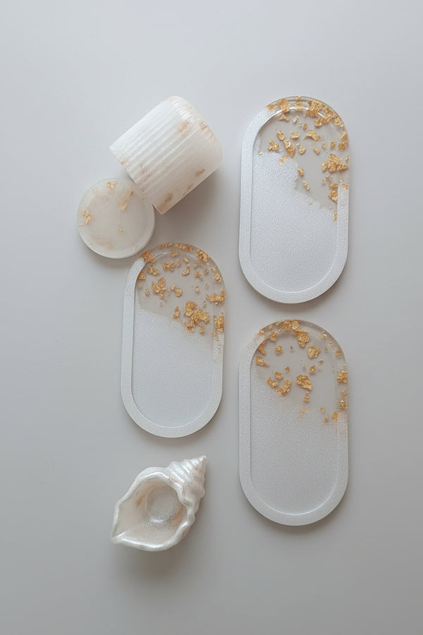 Plateau vide-poche résine époxy fleurs séchées — décoration | CréaBySana