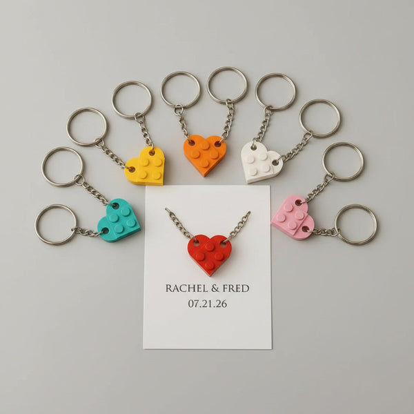 Porte-clés Lego cœur personnalisé — cadeau couple original | CréaBySana