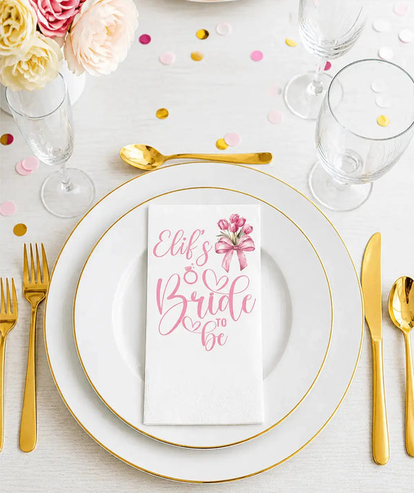 Serviette papier mariage personnalisée — initiales et date | CréaBySana