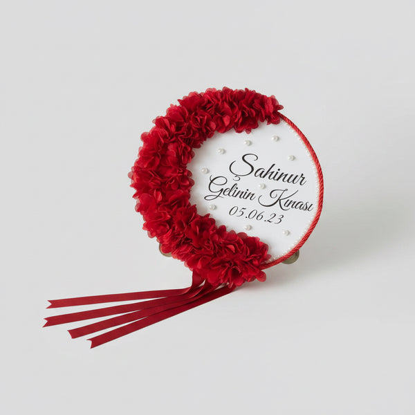 Tambourin dentelle personnalisé — soirée henné mariage | Créa By Sana
