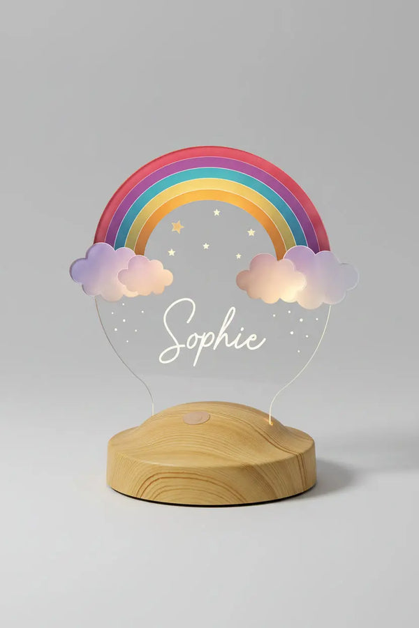 Veilleuse arc-en-ciel personnalisée enfant — lumineuse unique | CréaBySana