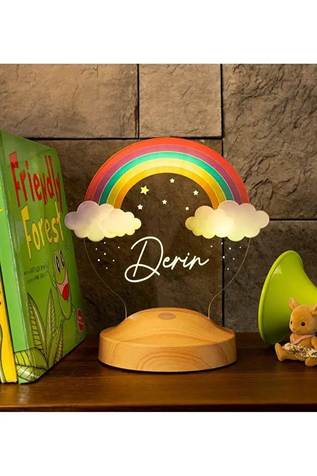 Veilleuse Personnalisée Arc-en-Ciel – Cadeau Unique & Lumineux CréaBySana
