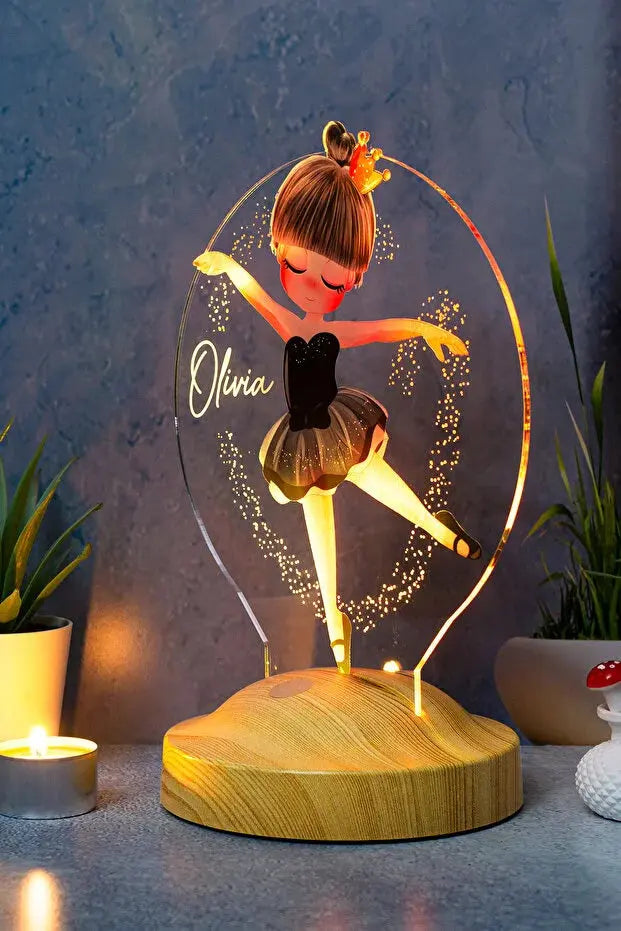 Veilleuse Personnalisée Ballerine – Cadeau Lumineux & Féérique CréaBySana