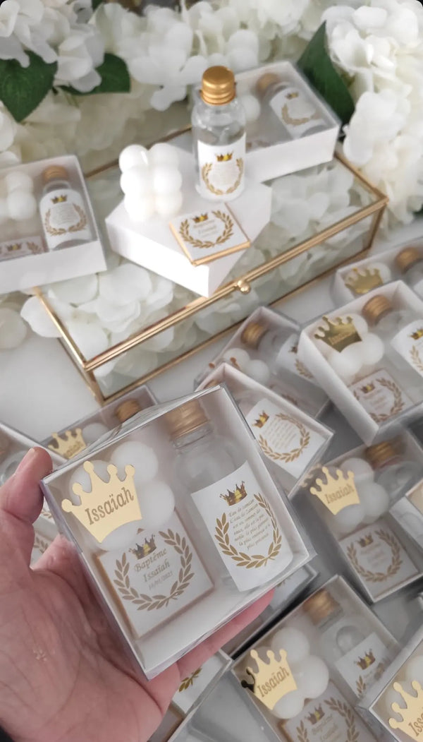 Coffret cadeau invité mariage Zamzam — bougie chocolat sac | Créa By Sana