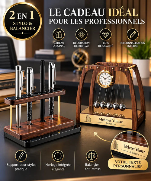 Cadeau Bureau Personnalisé – Porte-Stylos & Balancier cadeau bureau CréaBySana