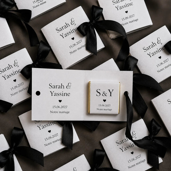 Carré de Chocolat Personnalisé – Cadeau Invité carré de chocolat CréaBySana