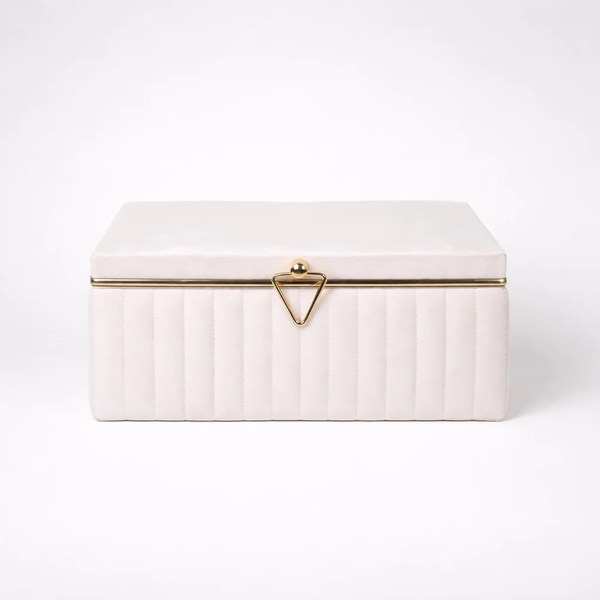Coffret trousseau Yasmine ivoire à façade surpiquée