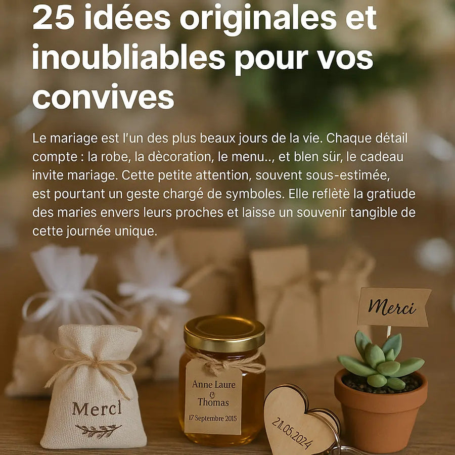 Idée cadeau pour invité mariage : 25 idées originales et inoubliables