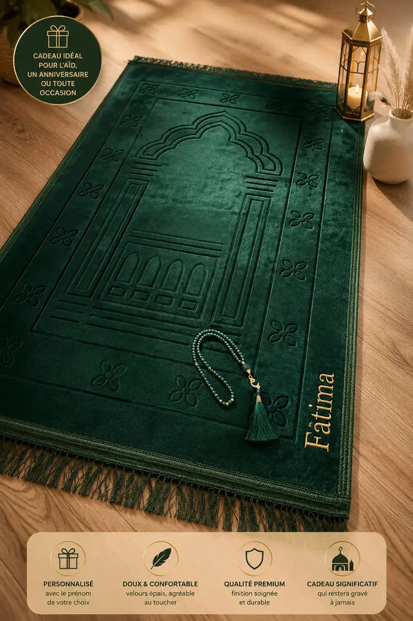 Cadeau Islamique Personnalisé – Tapis Prière, Veilleuse & Spirituel