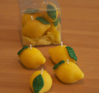 Mini Bougies Citron Personnalisées | Lot de 4 Bougies Décoratives | Cadeau Gourmet Luxe CréaBySana