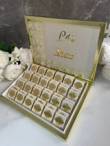 Boîte chocolats fins mariage personnalisée — cadeau invité luxe | CréaBySana