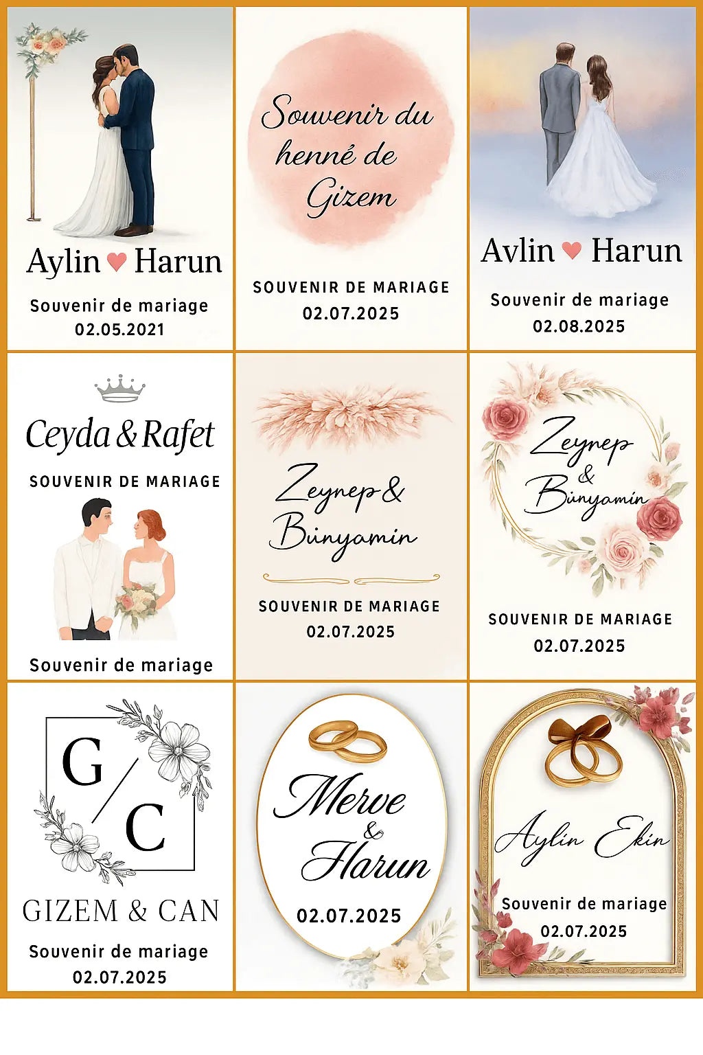 Bougie Invité Mariage Personnalisée – Cadeau d’invité élégant CréaBySana
