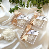 Bougie lotus personnalisée — cadeau invité mariage artisanal | CréaBySana