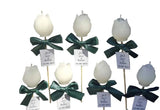 Bougie rose blanche parfumée mariage — souvenir invité artisanal | CréaBySana