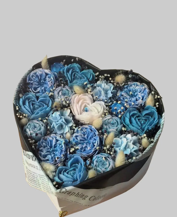 Bougie cœur personnalisée bouquet floral — cadeau Saint-Valentin | CréaBySana