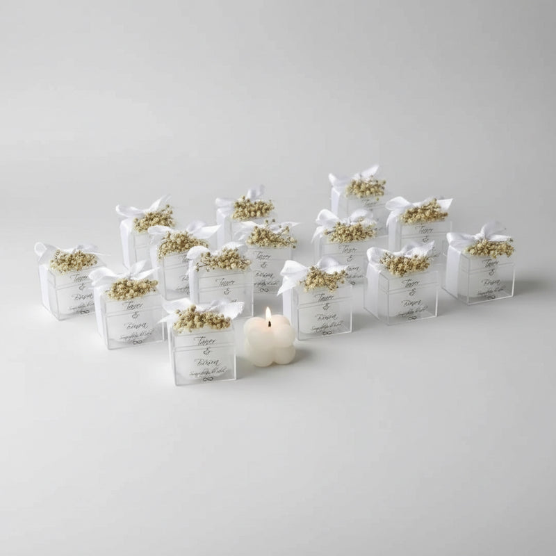 Bougie bubble and candle personnalisée — duo cadeau invité mariage | CréaBySana