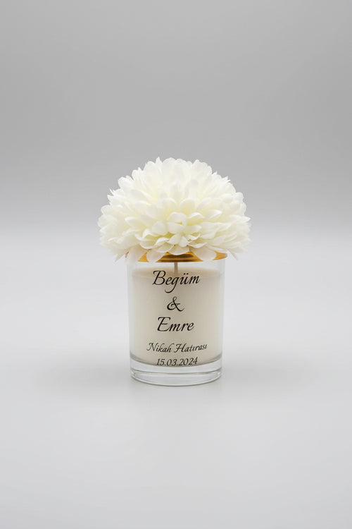 Bougie verre réutilisable personnalisée — cadeau invité mariage | CréaBySana