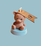 Bougie nounours cire soja personnalisée — cadeau bébé artisanal | CréaBySana