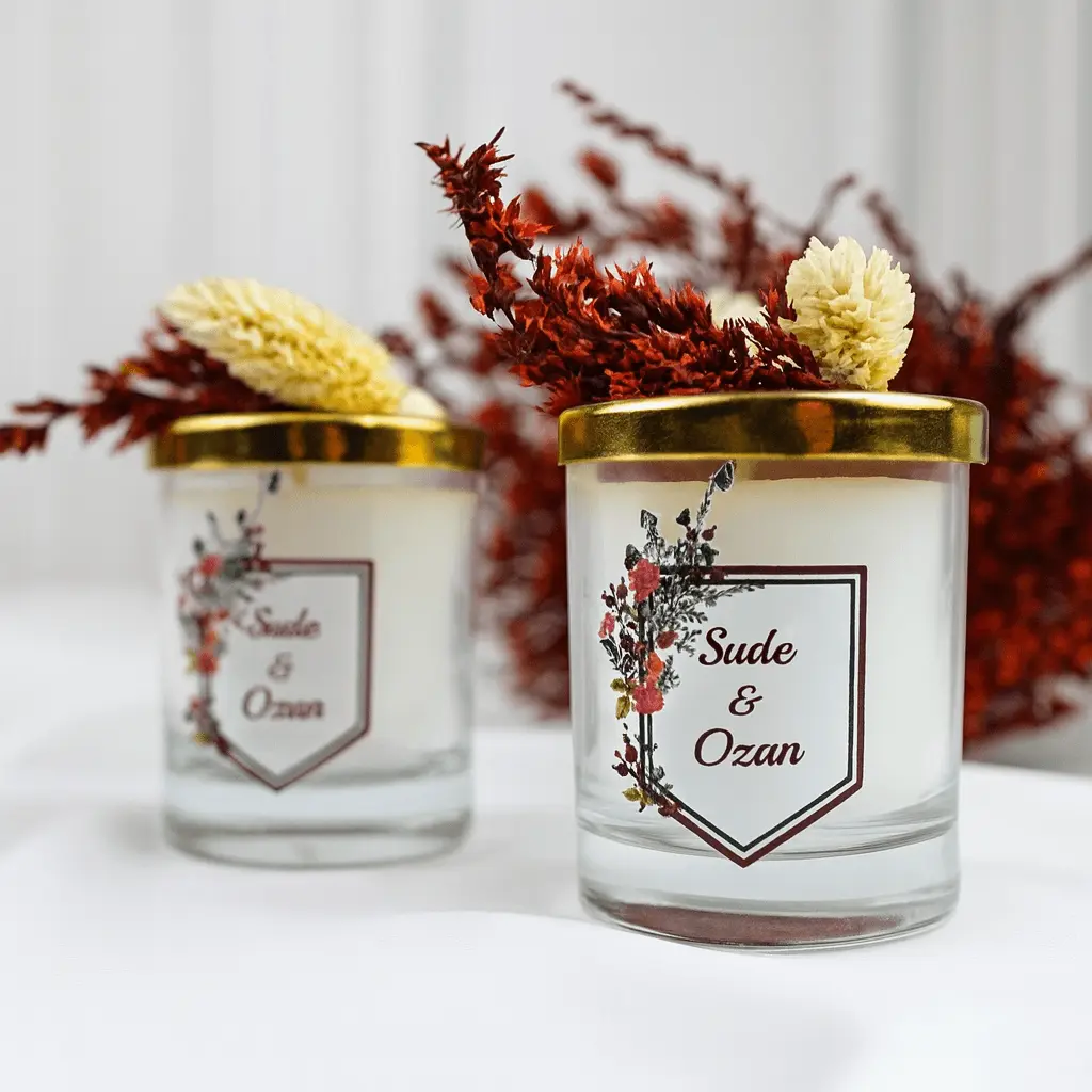 Bougie personnalisée publicitaire – Idée originale pour événements et mariages CréaBySana