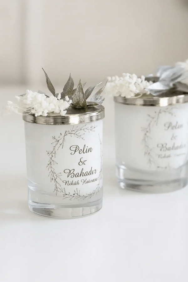 Bougie publicitaire personnalisée chic parfumée — cadeau invité | CréaBySana