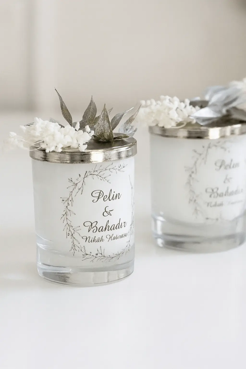 Bougie publicitaire personnalisée chic parfumée — cadeau invité | CréaBySana