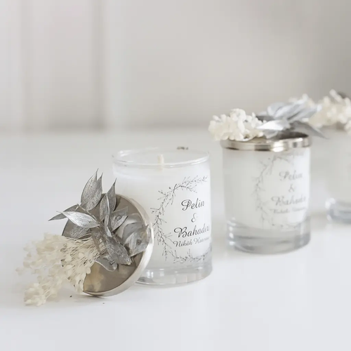 Bougie publicitaire parfumée personnalisée — lot invités | CréaBySana