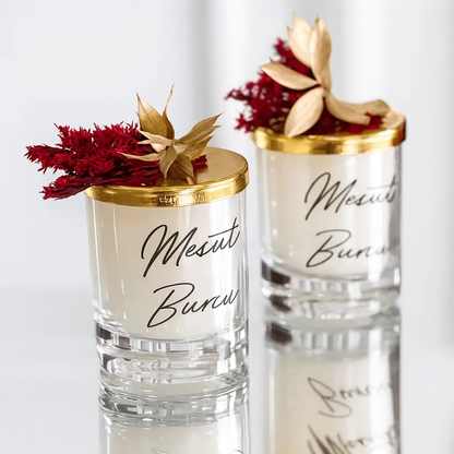 Bougie publicitaire personnalisée – Cadeau invité chic et parfumé CréaBySana