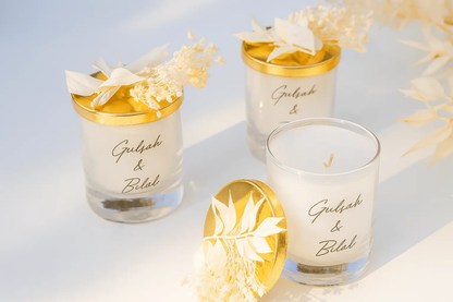 Bougie publicitaire personnalisée – Cadeau invité chic et parfumé CréaBySana