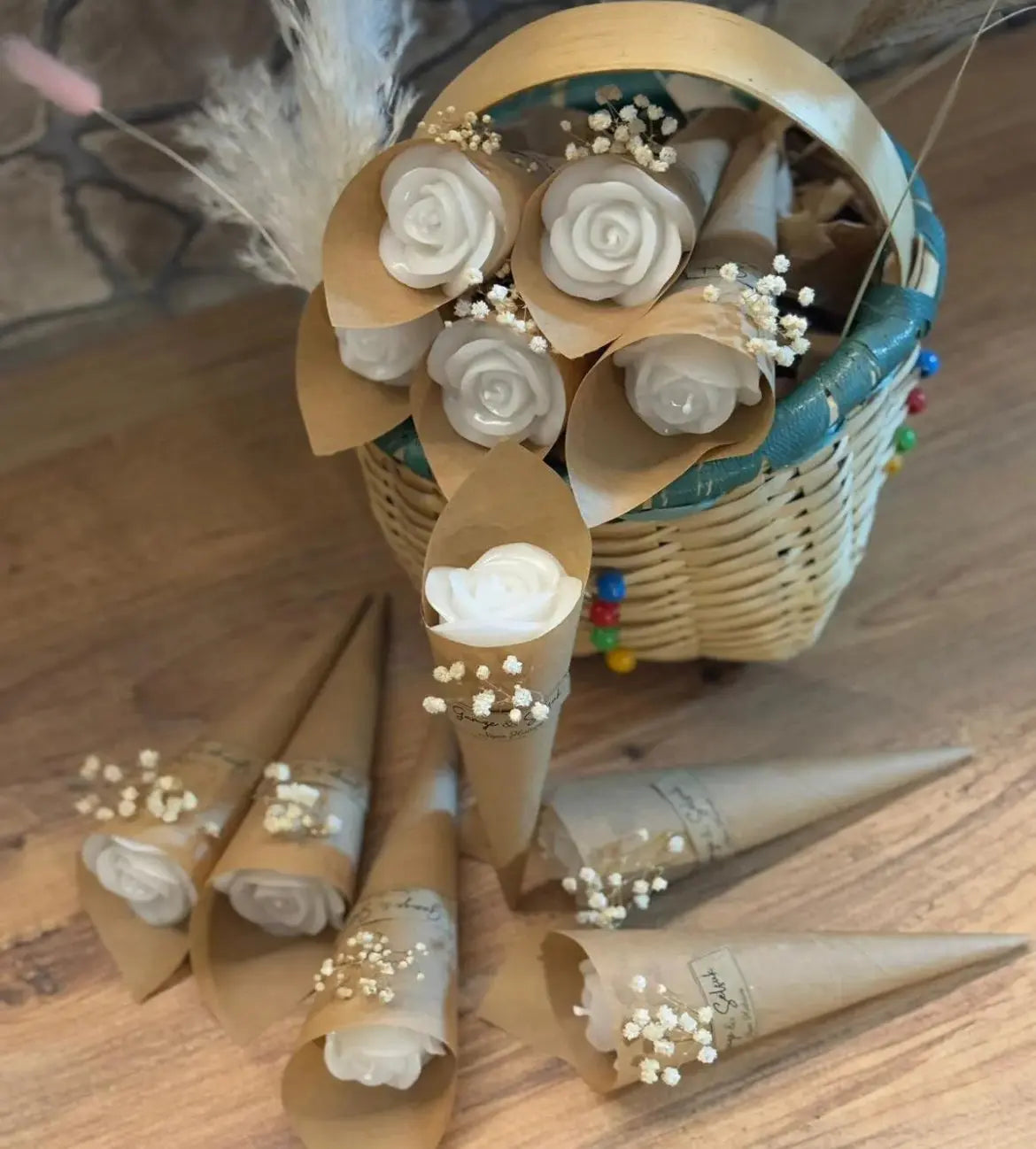 Bougie rose CréaBySana