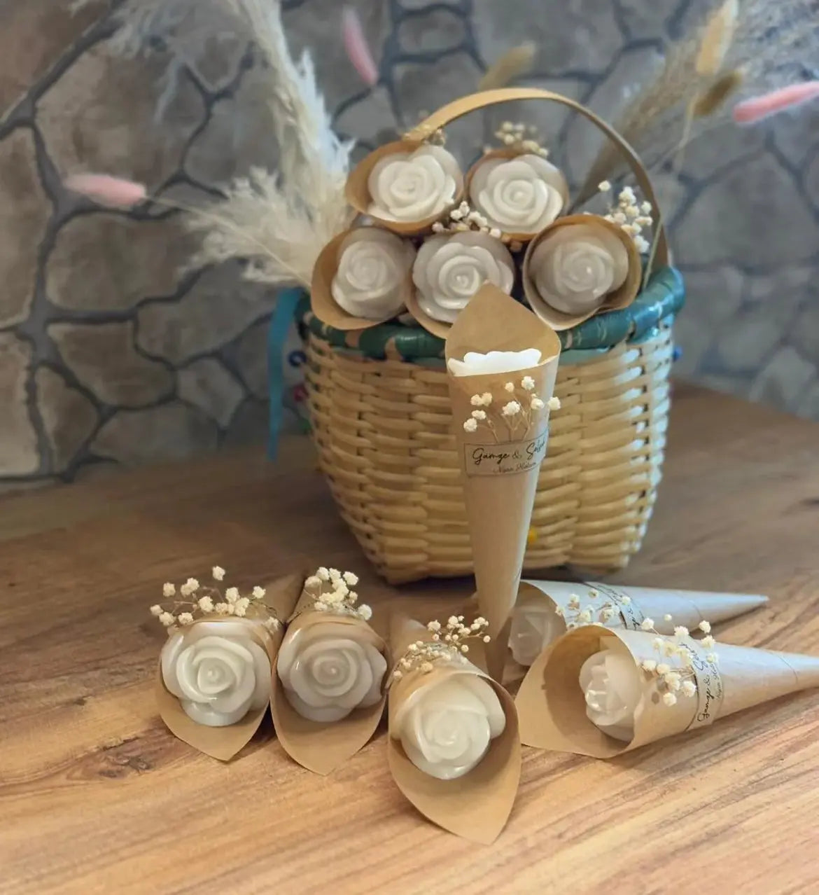 Bougie rose CréaBySana