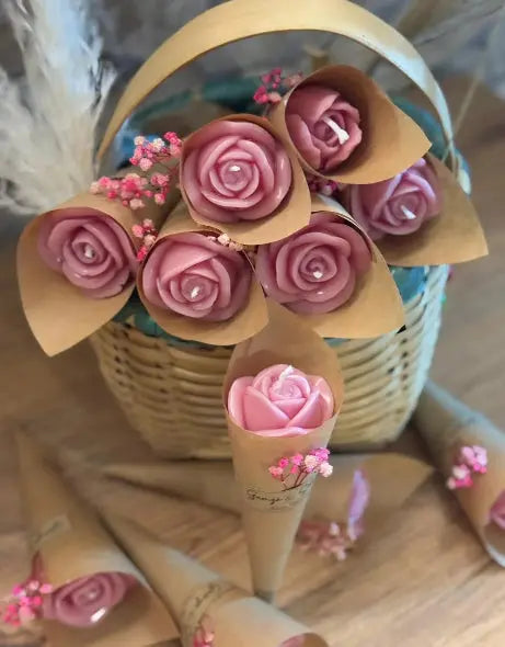 Bougie rose CréaBySana