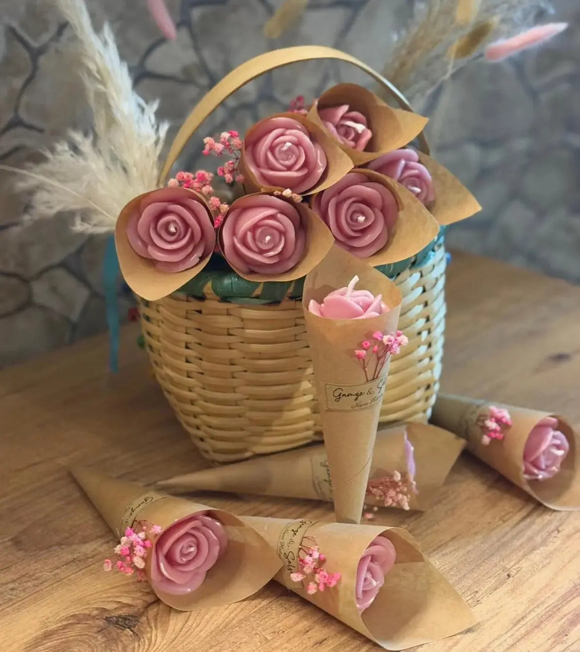 Bougie rose CréaBySana