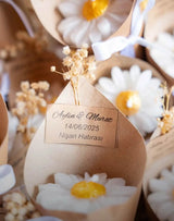 Bougie florale mariage personnalisée — cadeau invité artisanal | CréaBySana