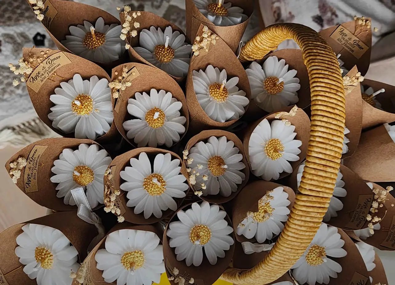 Bougies fleurs décoratives – Cadeaux invités mariage, baptême ou anniversaire CréaBySana