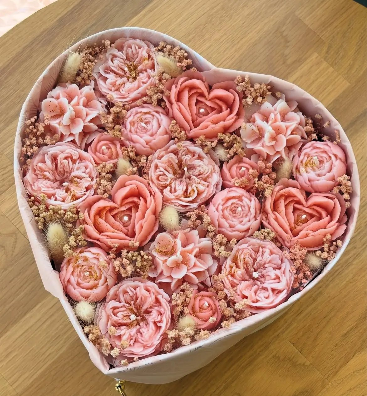 Bouquet coeur bougie CréaBySana